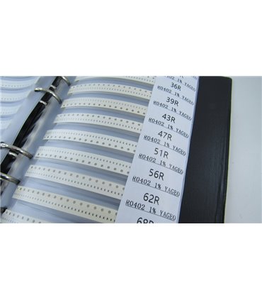 Набор SMD резисторов в книжке размер 0402 170 номиналов по 50 штук (19017)
