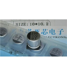 Электролитический конденсатор 50V 220uF SMD 10*10.2mm (14875) Электролитический конденсатор 50V 220uF SMD 10*10.2mm (14875)