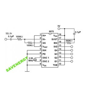 Микросхема DTMF декодер MT8870 sop (10002) Микросхема DTMF декодер MT8870 sop (10002)