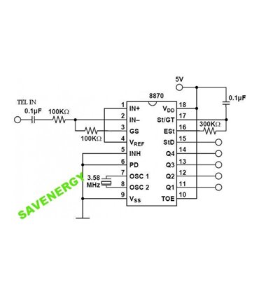 Микросхема DTMF декодер MT8870 sop (10002)