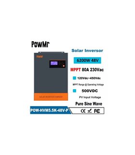Гибридный инвертор чистая синусоида PowMr 6.2KW 48V 220V 120A MPPT (19196)