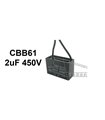 Конденсатор пусковой CBB61 2uF 450V (15462) Конденсатор пусковой CBB61 2uF 450V (15462)