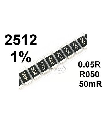 Резистор шунт SMD 2512 0.05R R050 50mR 50мОм 1% 1W (15437)