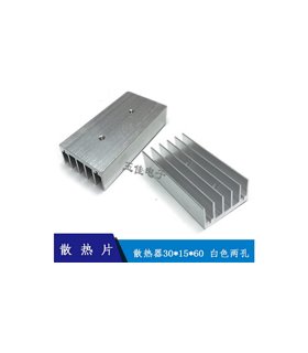 Радиатор алюминиевый 30*15*60мм с двойным отверстием (18594)