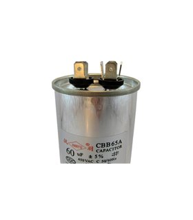 Пусковой конденсатор CBB65A 450VAC 60uF 126*50мм (18084) Пусковой конденсатор CBB65A 450VAC 60uF 126*50мм (18084)