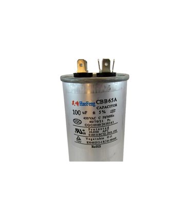 Пусковой конденсатор CBB65A 450VAC 100uF 126*50мм (18083)