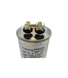 Пусковой конденсатор CBB65A 450VAC 100uF 126*50мм (18083) Пусковой конденсатор CBB65A 450VAC 100uF 126*50мм (18083)