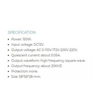 Инвертор автомобильный DC 12V to AC 220V 150W (15936)