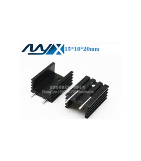 Черный радиатор для транзисторов TO-220 20*15*10мм (18167)