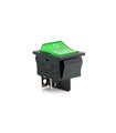 Переключатель двухполюсный KCD4 с подсветкой зеленый 16A 250V (17415)