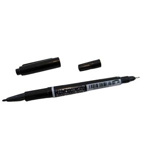 Маленький перманентный маркер двухсторонний два размера пера (17537)