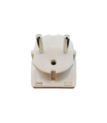 Универсальный переходник для розетки белый 250V 10A Germany (17393)