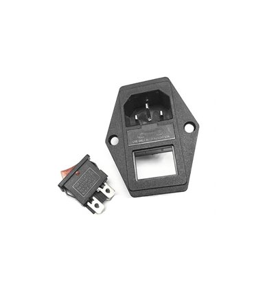 Разъем питания силовой с выключателем розетка с выключателем 47*37мм (16302)