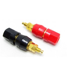 Пара клемм на приборный блок резьба 4.5мм красная и черная (16088)
