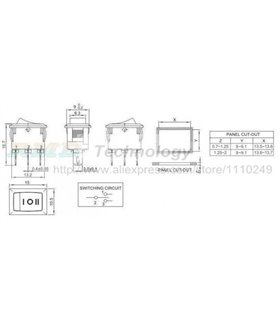 Переключатель три позиции KCD11 10*15мм 3A 250V три контакта (16040)