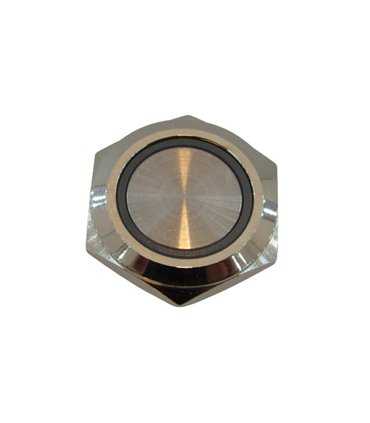 Кнопка антивандальная тактовая без фиксации хром 19мм красный цвет (18106)