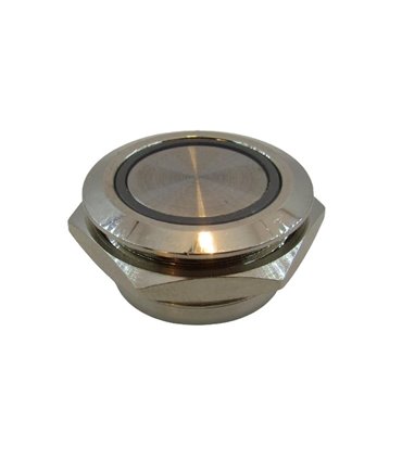 Кнопка антивандальная тактовая без фиксации хром 19мм белый цвет (18107)