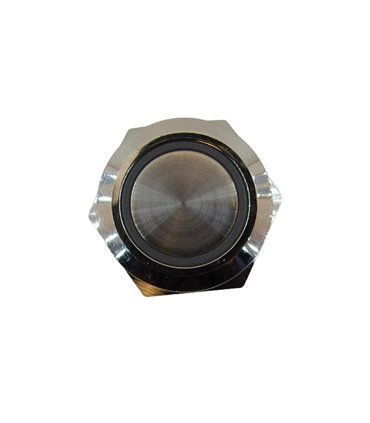 Кнопка антивандальная тактовая без фиксации хром 19мм белый цвет (18107)