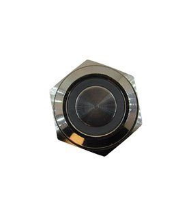 Кнопка антивандальная тактовая без фиксации хром 16мм белый цвет (18112)