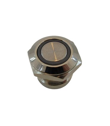 Кнопка антивандальная тактовая без фиксации хром 12мм зеленый цвет (18117)