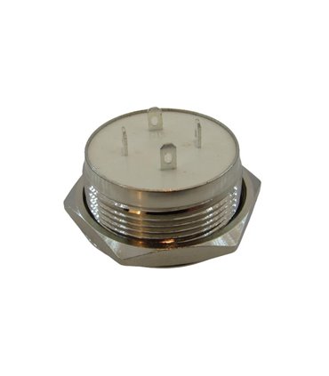 Кнопка антивандальная тактовая без фиксации хром 22мм синий цвет (18105)