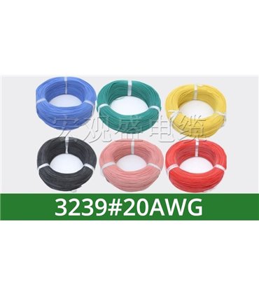 Силиконовый кабель высокотемпературный 3239 20AWG красный 0.5mm 3kV 1метр (15583)