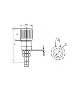 Клемма клеммы на приборный блок 2шт 12мм (11824)