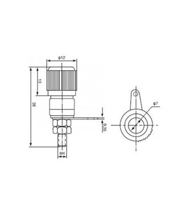Клемма клеммы на приборный блок 2шт 12мм (11824)