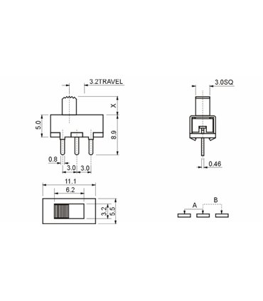 Двухпозиционный двухканальный переключатель SS12F17 (12032)